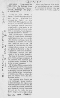 Cuentos folklóricos chilenos.