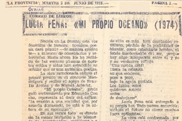 Lucía Pena, "Mi propio océano"