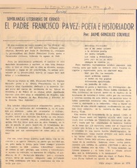 El padre Francisco Pavez, poeta e historiador