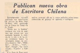 Publican nueva obra de escritora chilena.