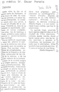 El médico Sr. Oscar Peralta Zepeda