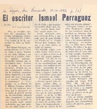El escritor Ismael Parraguez