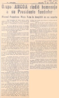 Grupo ANCOA rindió homenaje a su Presidente fundador.