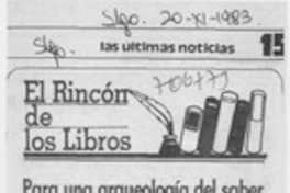 Para una arqueología del saber