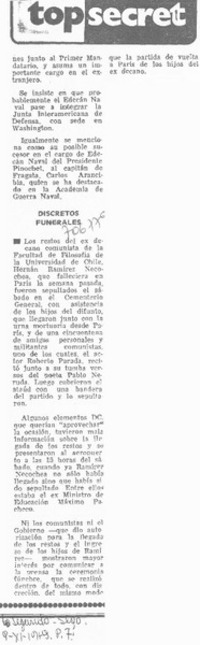 Discretos funerales.