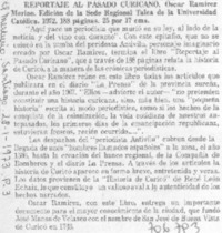 Reportaje al pasado curicano.