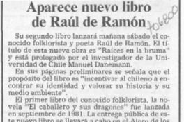Aparece nuevo libro de Raúl de Ramón.