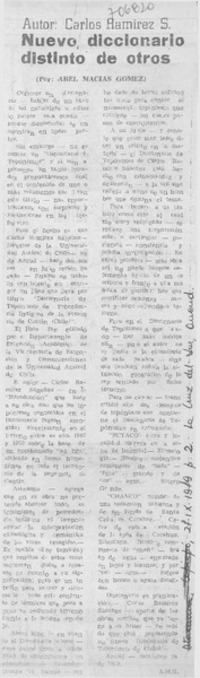 Nuevo diccionario distinto de otros