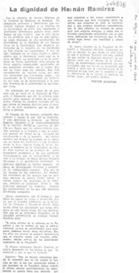 La dignidad de Hernán Ramírez