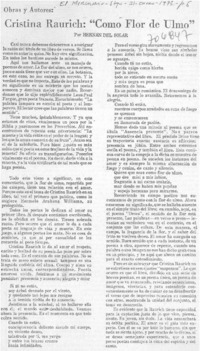 Cristina Raurich: "Como flor de ulmo"