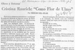 Cristina Raurich: "Como flor de ulmo"