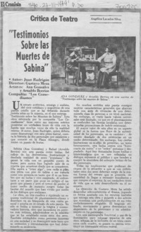 Testimonios sobre las muertes de Sabina