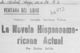 La novela hispanoamericana actual