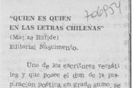 Quién es quién en las letras chilenas.