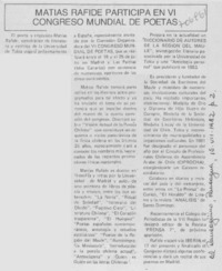 Matías Rafide participará en VI Congreso Mundial de Poetas.