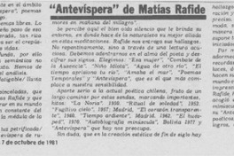 "Antevíspera" de Matías Rafide
