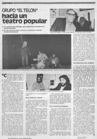 Grupo "El telón" hacia un teatro popular.