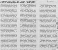 Estreno teatral de Juan Radrigán