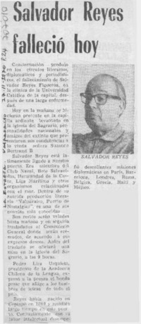 Salvador Reyes falleció hoy.