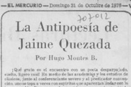 La antipoesía de Jaime Quezada