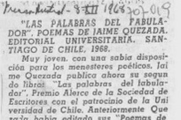 Las Palabras del fabulador.