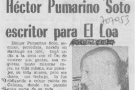 Héctor Pumarino Soto escritor para El Loa.