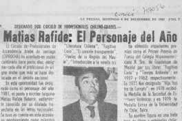Matías Rafide: el personaje del año.