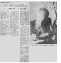 Veinte años cantando a las cosas de la tierra.