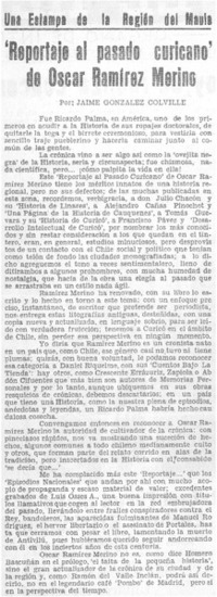 Reportaje al pasado curicano" de Oscar Ramírez Merino