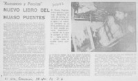 Nuevo libro del huaso Puentes.