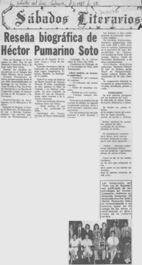 Reseña biográfica de Héctor Pumarino Soto.