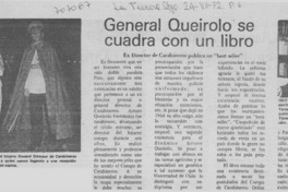 General Queirolo se cuadra con un libro.