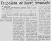 Caupolicán, de nuevo censurado