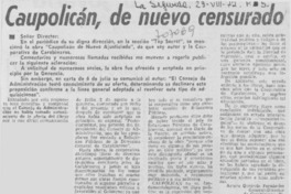 Caupolicán, de nuevo censurado