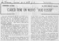 Curicó tiene un nuevo "hijo ilustre"