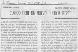 Curicó tiene un nuevo "hijo ilustre"