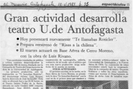 Gran actividad desarrolla teatro U. de Antofagasta.