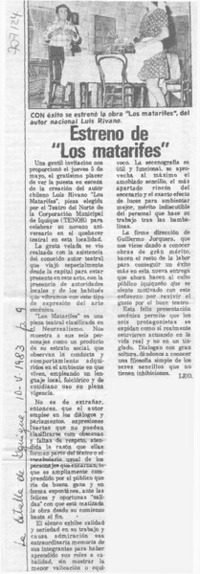 Estreno de "los matarifes"