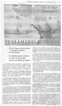Te llamabas Rosicler.