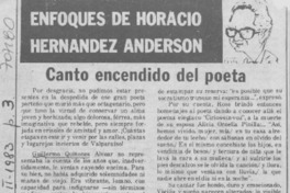 Canto encendido del poeta.