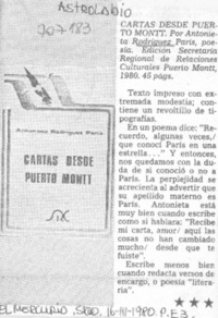 Cartas desde Puerto Montt.