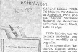 Cartas desde Puerto Montt.