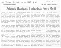 Antonieta Rodríguez: cartas desde Puerto Montt