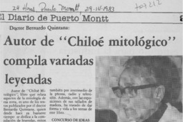 Autor de "Chiloé mitológico" compila variadas leyendas.