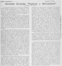Osvaldo Quijada: "Historia y sexualidad"