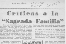 Críticas a la "Sagrada familia".