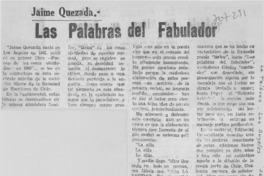 Las palabras del fabulador.