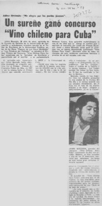 Un Sureño ganó concurso "Vino chileno para Cuba".