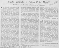 Carta abierta a Frida Pohl Montt