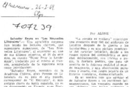 Salvador Reyes en "Les Nouvelles littéraires"
